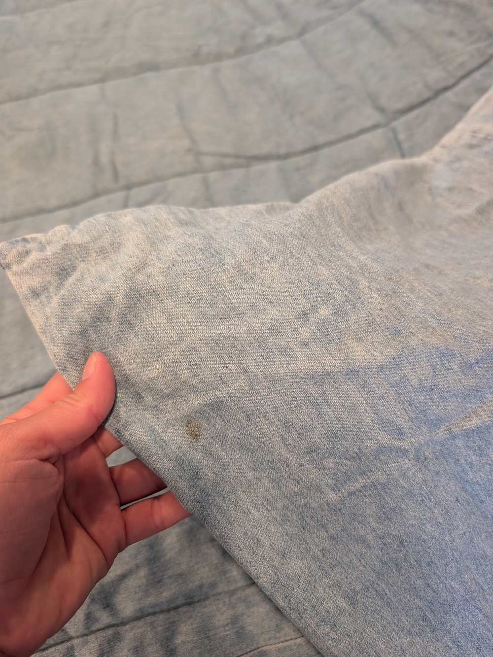 RALPH LAUREN Denim Chambray Comforter Full/Queen Bed Spread with RL Flag Patch - Picture 12 of 13